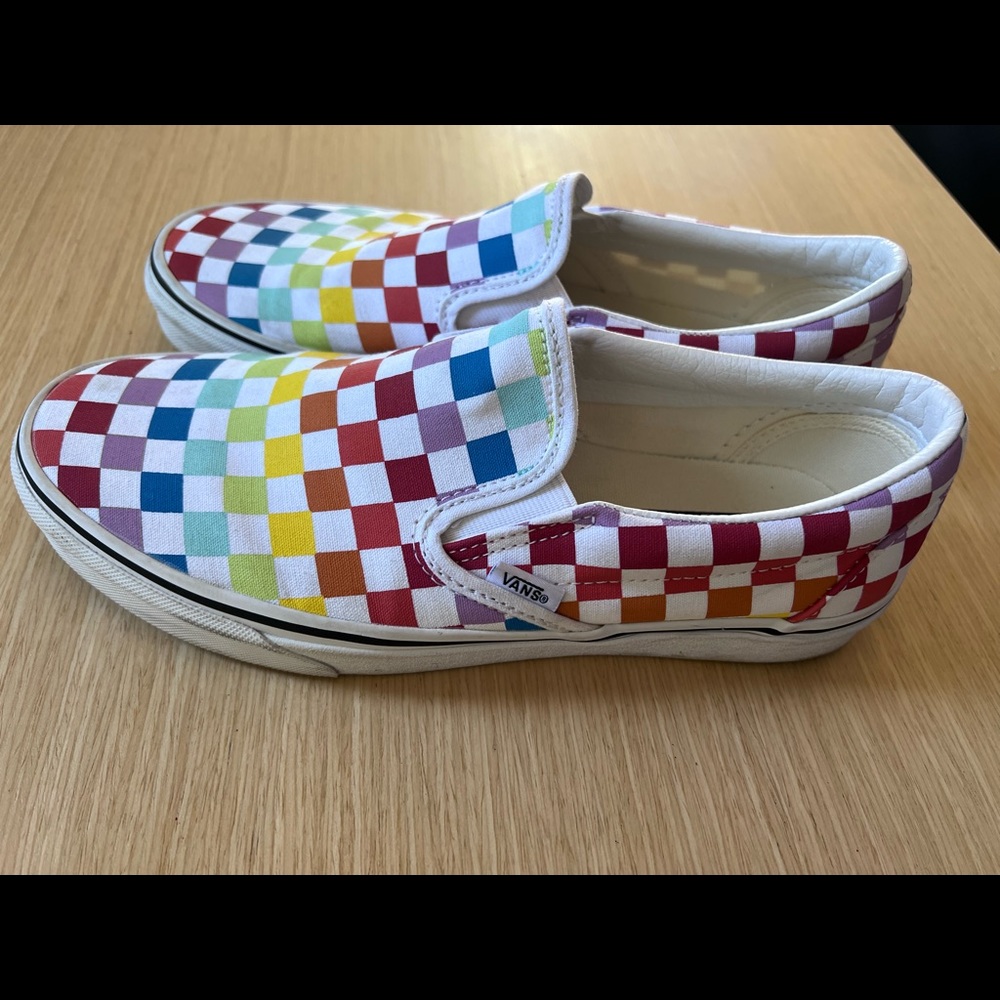 Rainbow Vans slip ons size womens 10/mens 8.5